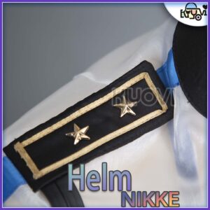Goddess of Victory: Nikke Helm swimsuit cosplay: transparent outer jacket, bikini set with belt, character headpiece and gloves