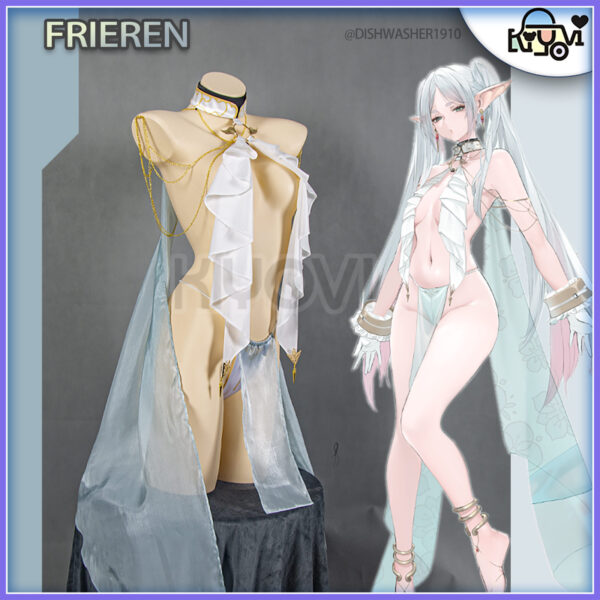 Elegant and Sensual Elf Frieren's Dominance Inspired Outfit by @DISHWASHER1910 Soft Sheer Fabric Design