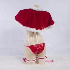 Native Nekometaru Sucre original character cosplay: red velvet lingerie, PU accessories, holiday hat and stocking bands