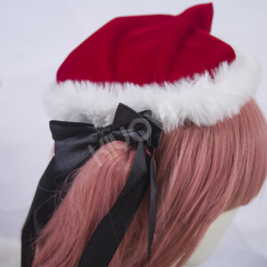 Native Nekometaru Sucre original character cosplay: red velvet lingerie, PU accessories, holiday hat and stocking bands