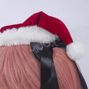 Native Nekometaru Sucre original character cosplay: red velvet lingerie, PU accessories, holiday hat and stocking bands