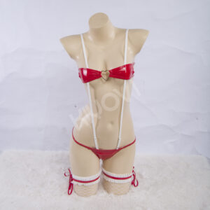 Native Nekometaru Sucre original character cosplay: red velvet lingerie, PU accessories, holiday hat and stocking bands