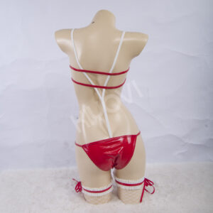 Native Nekometaru Sucre original character cosplay: red velvet lingerie, PU accessories, holiday hat and stocking bands