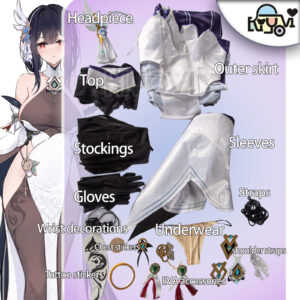 Azur Lane Zhen Hai cosplay: black lace lingerie, high-slit cheongsam skirt, laser-engraved EVA accessories and traditional Chinese elements