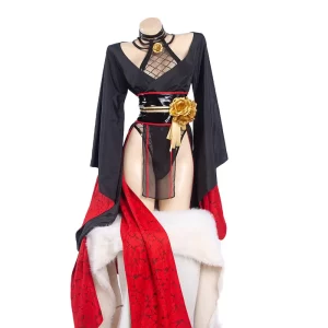 Yor Forger cosplay set with fishnet bodysuit, kimono robe, and tabi socks - @DISHWASHER1910 SPY x FAMILY fan-art costume
