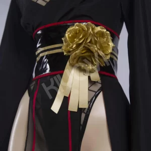 Yor Forger cosplay set with fishnet bodysuit, kimono robe, and tabi socks - @DISHWASHER1910 SPY x FAMILY fan-art costume