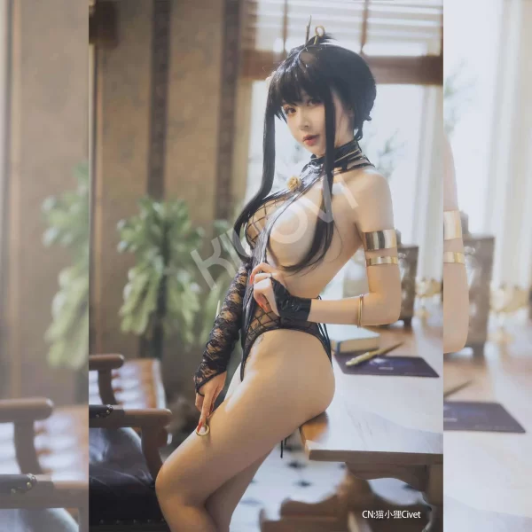 SPY x FAMILY Yor Forger Cosplay Set - Fishnet Bodysuit, Obi Belt, Floral Accessories by @DISHWASHER1910 - Image 6