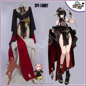 SPY x FAMILY Yor Forger Cosplay Set - Fishnet Bodysuit, Obi Belt, Floral Accessories by @DISHWASHER1910