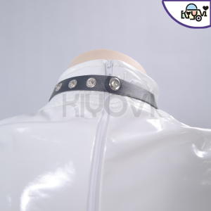 YD's Vampire Mina cosplay: ornate nun headdress, leather restraints, bondage gloves,PU coat, and thigh-high socks - Gothic couple set