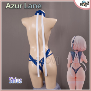 A complete cosplay outfit for the character SIRIUS from Azur Lane, showing the shiny black PU bodysuit, white chiffon overcoat, cape, headband, and stockings.