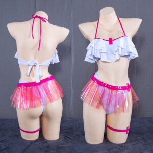 The Lilysa cosplay costume from 2.5 Dimensional Seduction, featuring a light-refractive TPU bustier and skirt, two headpieces, and a large wing accessory.